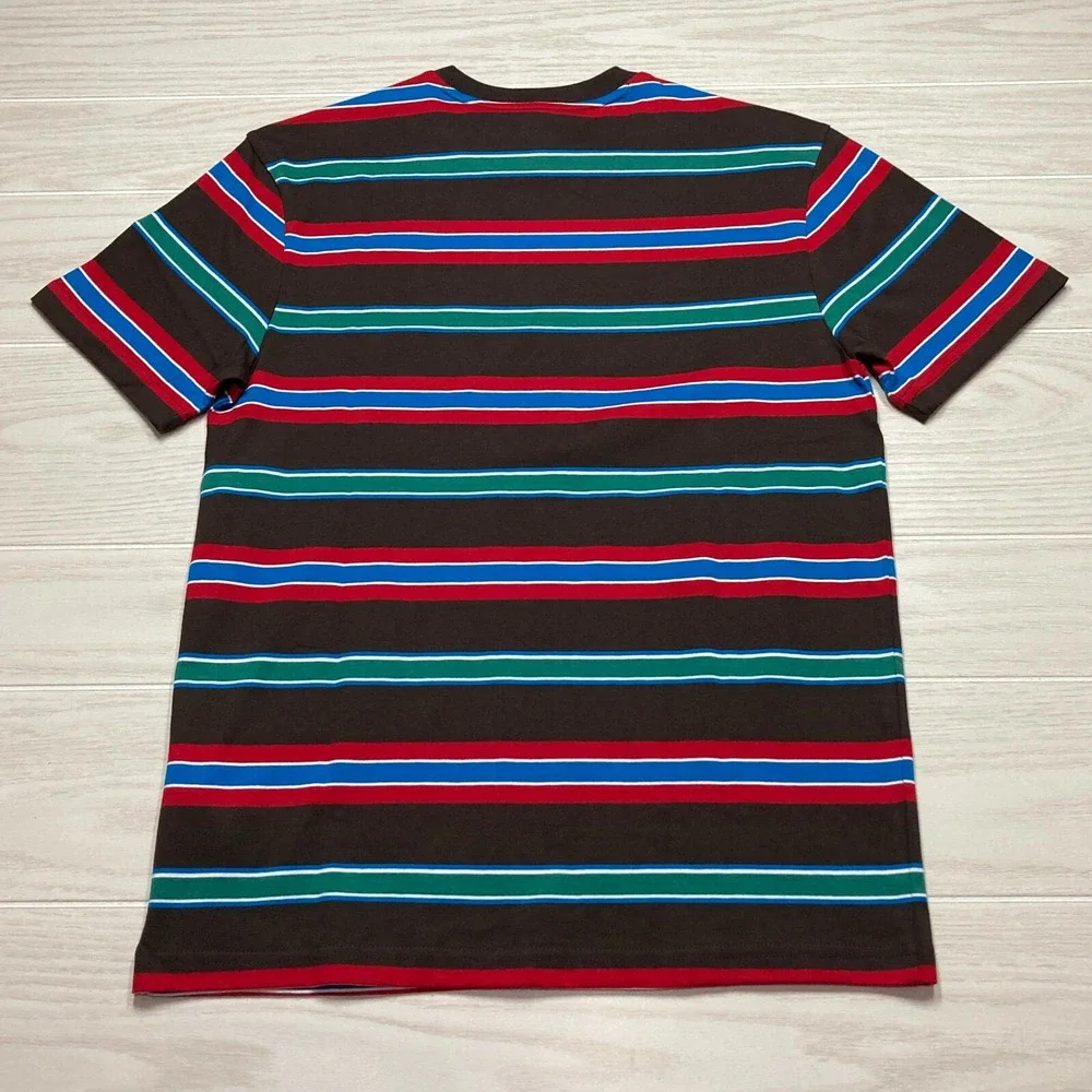 Guess Los Angeles Men's Autumn Stripe Techno Retro Spellout T-Shirt Size Small - Picture 3 of 8